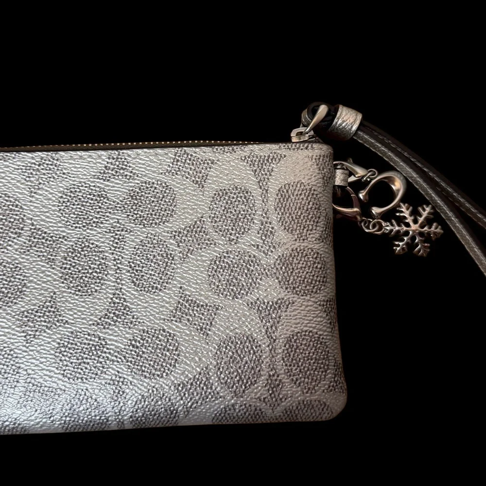 Coach Metallic Silver Wristlet - Picture 2 of 3